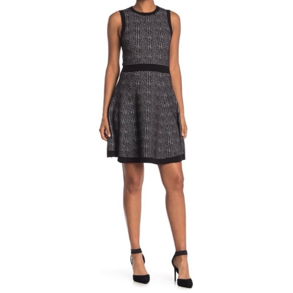 kate spade Dresses & Skirts - Kate Spade Sweater Dress Medium Black Mod Plaid Sleeveless Knee Length Out West